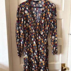 Forever 21 Multicolor Floral Long Sleeve Dress